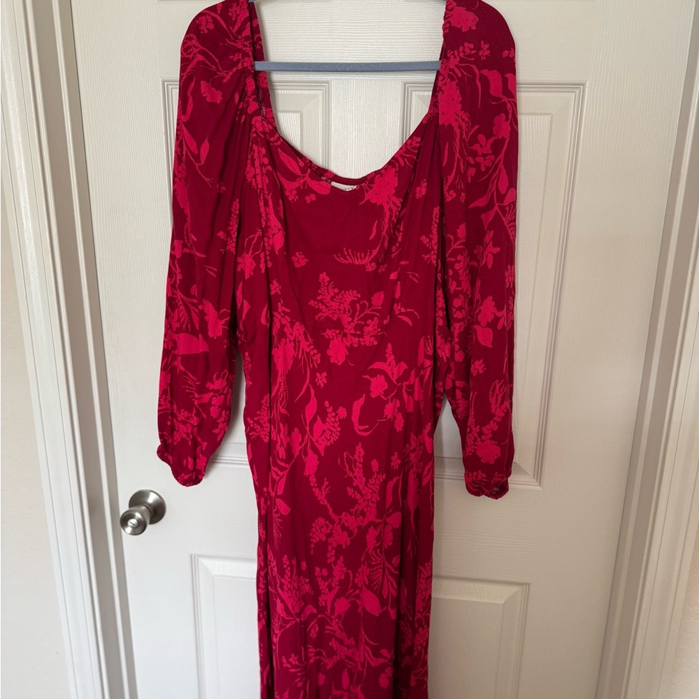 Ava & Viv Vibrant Red Long Sleeve Dress